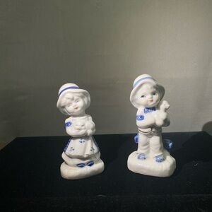 Charming Blue and White Porcelain Figurines